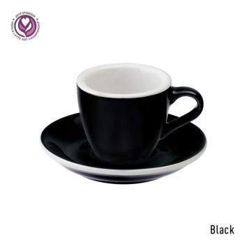 Loveramics Egg Espresso-Tasse und Untertasse (80ml) schwarz