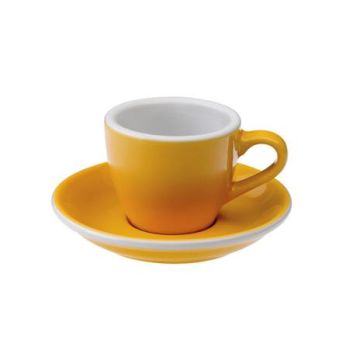 Loveramics Egg Espresso-Tasse und Untertasse (80ml) gelb