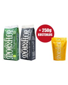 Mokaflor Kaffeebohnen ORGANIC 1kg + NERA 1kg + 250g ORO KOSTENLOS